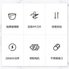 北美电器/ACA绞肉机家用电动 不锈钢多能料理机 辅食搅拌研磨绞馅机碎肉打肉机切菜搅拌机 AM-MC200
