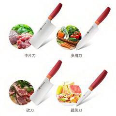 双立人/ZWILLING 刀具套装 厨房家用菜刀多用刀蔬果刀5件套（石榴红）54350-000-722