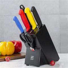 双立人/ZWILLING 刀具套装自营 菜刀斩骨刀水果刀插刀架不锈钢皂9件套彩柄 38851-006-762Enjoy