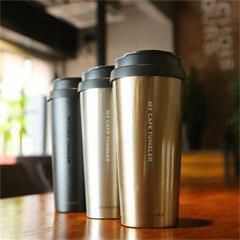 乐扣乐扣/LOCK&LOCK 不锈钢保温杯 车载翻口盖水杯 商务咖啡杯540ml金 LHC4151GOD