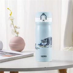 膳魔师/THERMOS400ml环保主题系列不锈钢保温杯 TCMB-400 CAT（兔狲）蓝色