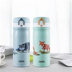膳魔师/THERMOS400ml环保主题系列不锈钢保温杯 TCMB-400 CAT（兔狲）蓝色