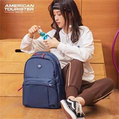 美旅/AmericanTourister大学生书包时尚潮流女大容量背包电脑包男双肩包校园书包 GT1 休闲韩范海军蓝