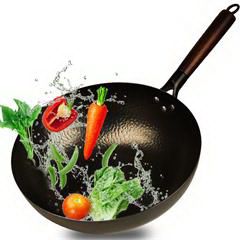 艾铂赫/IBOH 32cm精铁炒锅 锤纹锅 匠心传承 铁元素 H1050