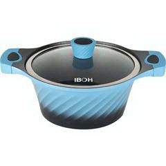 艾铂赫/IBOH 24CM铝合金汤锅 炖 煮 焖厨房好帮手一锅多用 多彩颜色 爱尚汤锅 蓝色/粉红/灰色