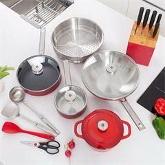 双立人/ZWILLING 锅具刀具套装炒锅不粘锅 金玉满堂15件套 66840-015-982-A