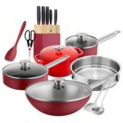 双立人/ZWILLING 锅具刀具套装炒锅不粘锅 金玉满堂15件套 66840-015-982-A