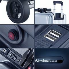 爱尔威/Airwheel 电动滑板车行李箱 骑行智能代步车20英寸 SE3MINI 智慧版火萃岩黑