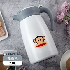 大嘴猴/Paul Frank 大容量家用保温热水壶热水瓶内外304不锈钢办公室暖水开水壶 PFD071 浅霜色2L