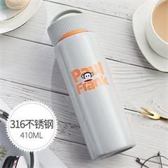 大嘴猴/Paul Frank 男女士学生可爱手提316不锈钢保温水杯 PFD060 高级灰410ML