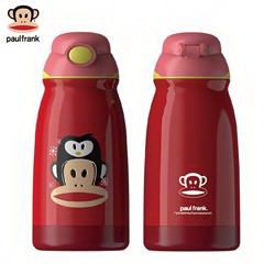 大嘴猴/Paul Frank 小学生儿童316不锈钢保温杯带吸管便携水壶 PFD317 企鹅小精灵-非镜面590ML