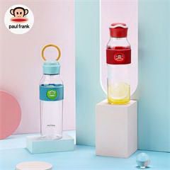 大嘴猴/Paul Frank 大容量塑料便携学生可爱少女心随手杯水杯 PFD605 千禧红620ML