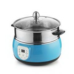 乐扣乐扣/LOCK&LOCK EJP427BLU 2L 多功能电蒸锅电热锅宿舍火锅 蓝色