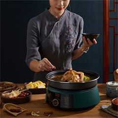山水/SANSUI 分体式微电脑电火锅 SHG-3019 4L 绿色