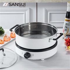 山水/SANSUI3.5L大容量多功能电火锅 SHG-3015 白色