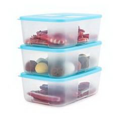 特百惠/Tupperware 冷冻保鲜 6件套 冰箱密封储物收纳盒套装1.7L*6 冰湖蓝