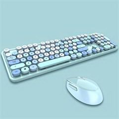摩天手/Mofii Sweet 2.4G无线键盘鼠标套装 蓝色混彩
