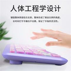 摩天手/Mofii 666 紫色混彩 2.4G无线键盘鼠标套装