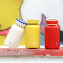 非物/feiwu 萌小Q休闲保温牛奶瓶 FW-820 麦芽黄 330ml