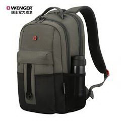 威戈/Wenger 征程系列商务双肩包 604430 黑色墨绿组合 20L