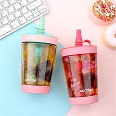 美国康迪克Contigo 防漏冷萃吸管水杯 500ml 粉绿色
