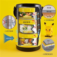 泰福高/TAFUCO 皮卡丘妙灵学生饭盒 T6530 萌萌黄