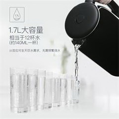 苏泊尔/SUPOR 电水壶 双层防烫烧水壶 304不锈钢热水壶 一体无缝内胆电热水壶 SW-17T12a 黑色