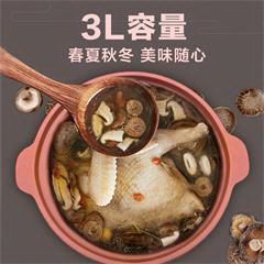 苏泊尔/SUPOR 电炖锅砂锅炖盅煮粥煲汤养生陶瓷煲 DG30YK801-23  3L 酒红色