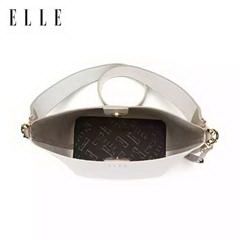 ELLE/她  时尚女包单肩斜挎包水桶包  GH162P90137 310*240*120mm   白配灰 PU