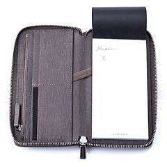 Hugo Boss 长款拉链袋 HLV804H 灰色 皮革 40页 200 x 115 x 18 mm  247g
