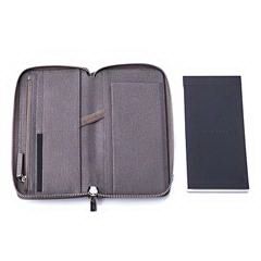 Hugo Boss 长款拉链袋 HLV804H 灰色 皮革 40页 200 x 115 x 18 mm  247g
