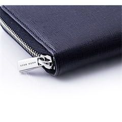 Hugo Boss 长款拉链袋 HLV804N 蓝色 皮革 40页 200 x 115 x 18 mm  247g