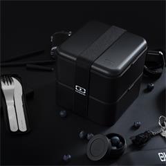 法国monbento 方形大容量双层便当盒 太空黑 1.7L
