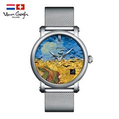 梵高/Van Gogh 瑞士手表油画系列 麦田群鸦  Gent 07-1 长44MM 厚8.2MM