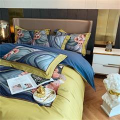 恒源祥/Reigee 天籁花季(黄)纯净暖绒四件套 TBK3010 枕套48*74cm*2  被套220*240cm  床单245*270cm