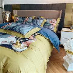恒源祥/Reigee 天籁花季(黄)纯净暖绒四件套 TBK3010 枕套48*74cm*2  被套220*240cm  床单245*270cm