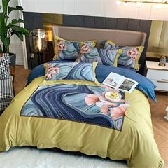 恒源祥/Reigee 天籁花季(黄)纯净暖绒四件套 TBK3010 枕套48*74cm*2  被套220*240cm  床单245*270cm