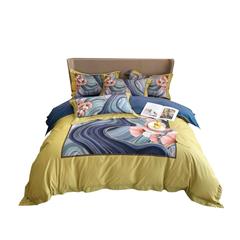 恒源祥/Reigee 天籁花季(黄)纯净暖绒四件套 TBK3010 枕套48*74cm*2  被套220*240cm  床单245*270cm