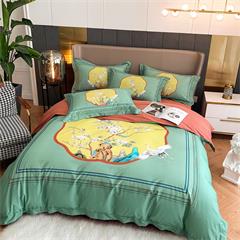 恒源祥/Reigee 烟雨江南(绿)纯净暖绒四件套 TBK3010  枕套48*74cm*2  被套220*240cm  床单245*270cm