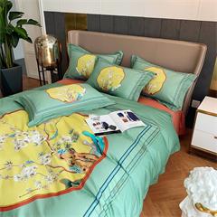 恒源祥/Reigee 烟雨江南(绿)纯净暖绒四件套 TBK3010  枕套48*74cm*2  被套220*240cm  床单245*270cm