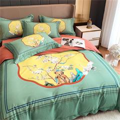 恒源祥/Reigee 烟雨江南(绿)纯净暖绒四件套 TBK3010  枕套48*74cm*2  被套220*240cm  床单245*270cm