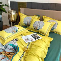 恒源祥/Reigee 烟雨江南(黄)纯净暖绒四件套 TBK3010 枕套48*74cm*2  被套220*240cm  床单245*270cm