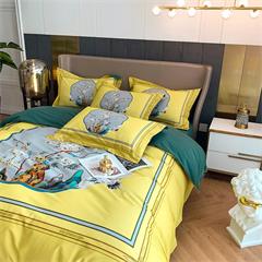 恒源祥/Reigee 烟雨江南(黄)纯净暖绒四件套 TBK3010 枕套48*74cm*2  被套220*240cm  床单245*270cm