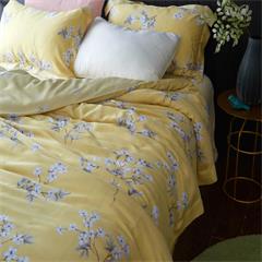 恒源祥/Reigee 花雨露（黄） TBK3030 枕套48*74cm*2  被套220*240cm  床单270*245cm