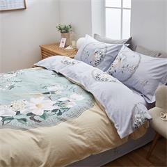 恒源祥/Reigee 全棉活性四件套（月上花开） TBK2037 枕套48*74*2cm   被套200*230cm   床单230*250cm
