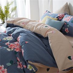 恒源祥/Reigee 全棉四件套（花枝曼妙-灰）TBK2018 枕套48*74*2cm   被套200*230cm   床单230*250cm