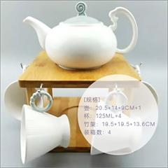 德国/CODA D1095 清逸茶具套装(壶：20.5*14*9cm*1件 杯：125ml*4件 竹架：19.5*19.5*13.6cm*1件)