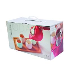 德国/CODA D1907 禅心缤纷茶具套装6件套(茶壶：650ml*1件 杯：200ml*4件 竹盘：1件)