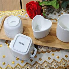 德国/CODA D1067 清雅早餐套装 (圆碗：8cm*1件 双耳碗：11cm*1件 心形碗：8cm*1件 马克杯：250ml*1件 底座：35*12.5cm*1件)