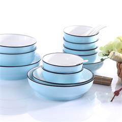 爱依瑞斯/ARIS 12头餐具套装 AS-D1205H 星空蓝 4.5寸饭碗4个、免漆竹筷4双、7.5寸深盘2个、汤勺2个